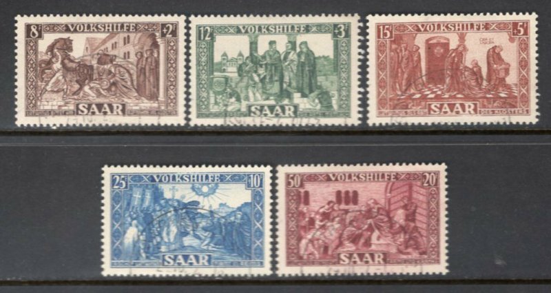 Saar 1950 Lutwinus Legend Charity Set of 5 VF Used #B77-81