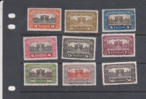 Austria -1919-20 Scott # 219-226 & 248 MLH VG/F - Beautiful set Parliament Bldgs