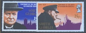 SOUTH GEORGIA 1974 CHURCHILL SET SG40/41 UNMOUNTED MINT