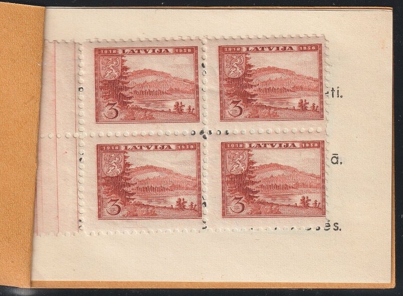 EDSROOM-O17894 Latvia 200a-205a & 203a MNH 1938 Complete Booklet 20 Yrs CV$810