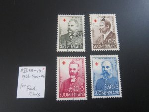 Finland 1956 Sc B138-41 Red Cross set FU