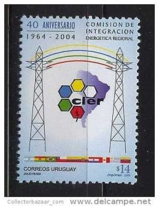 REGIONAL ENERGY INTEGRATION ELECTRICITY MAP FLAGS URUGUAY Sc#2068 MNH STAMP