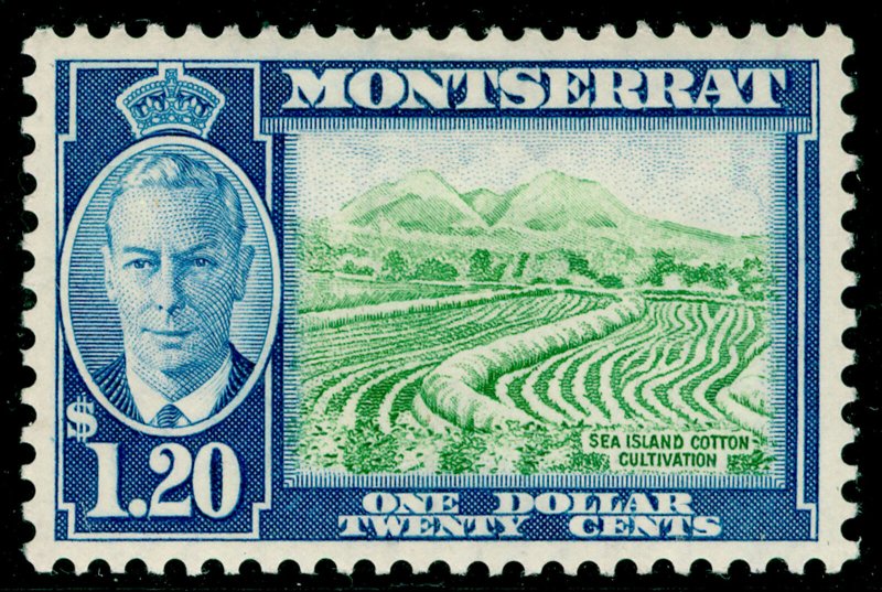 MONTSERRAT SG133, $1.20 yellow-green & blue, LH MINT.