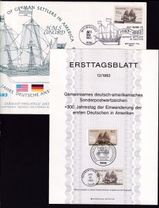 1983 U. S. & Germany 1683 Immigration Sc 2040 FDC German Philatelic Society