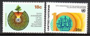 366-67 United Nations 1981 Volunteers MNH