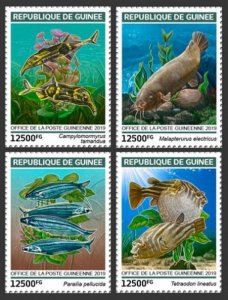 Guinea - 2019 Fish on Stamps - 4 Stamp Set - GU190108a