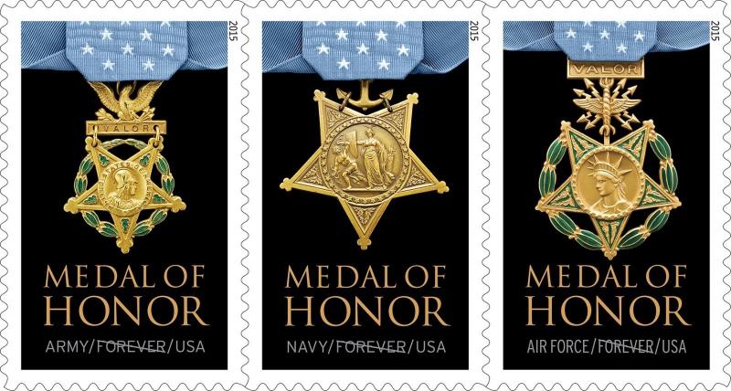 2015 49c Medal of Honor, Strip of 3, Vietnam War Scott 4988a Mint F/VF NH