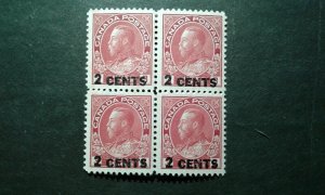 Canada #139 MNH block (1 stamp is hinged) e205 9379