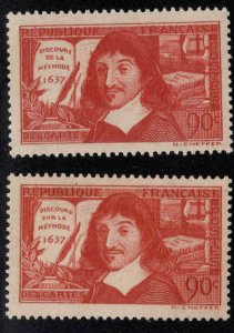 FRANCE Scott 330-331 MH* Descartes set