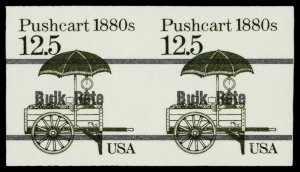 United States #2133b Mint nh superb  pair Cat$45 1985, 12½¢ Pushcart, horiz...