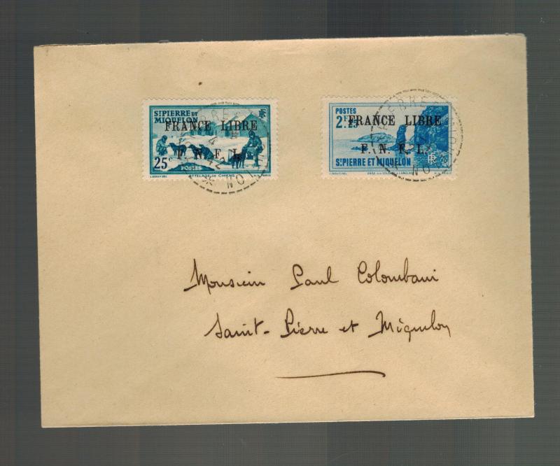 1942 St Pierre Miquelon Cover Local # 229 245