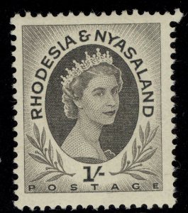 RHODESIA & NYASALAND QEII SG9, 1s grey-black, M MINT.