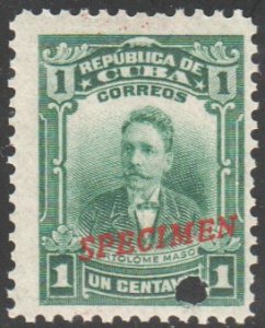 1911-13 Cuba Stamps Bartolome Maso President of  Republic in Arms Specimen MNH