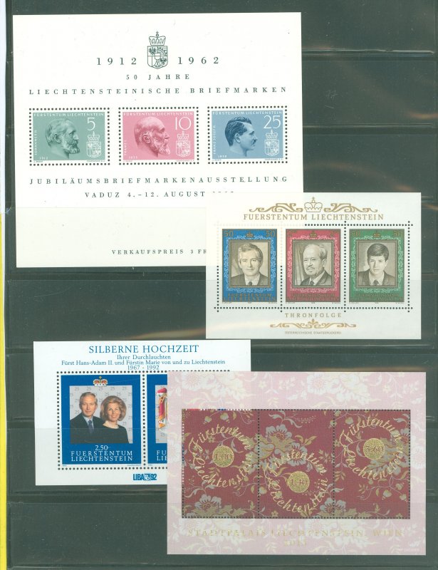 Liechtenstein #369/885/985/1594 Mint (NH) Souvenir Sheet