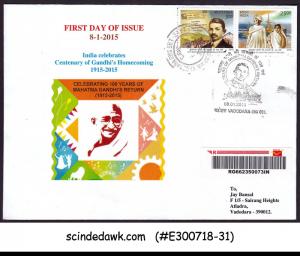 INDIA - 2015 CENTENARY OF GANDHI'S HOMECOMING 2V FDC REGITERED