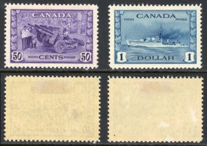 Canada SG387/88 1942-48 KGVI 50c and One Dollar War Effort M/M