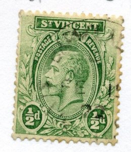 ST.VINCENT;  1921 early GV issue fine used 1/2d. value