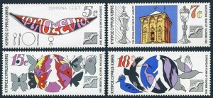 Cyprus 757-760,MNH.Michel 750-753. Year of Tourism 1990.Church.Birds.Butterflies