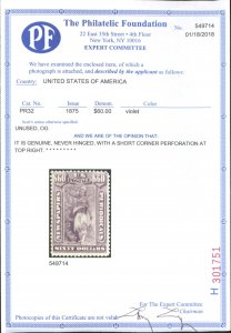 U.S. #PR32 MINT WITH PF CERT OG NH CAT $6,000