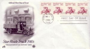 US FDC Sc.# 2125 5.5c Star Truck Route x4 Artcraft L463