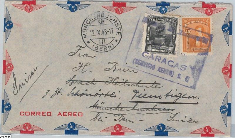 58727  -  VENEZUELA  - POSTAL HISTORY: COVER to SWITZERLAND 1948 - REDIRICTED