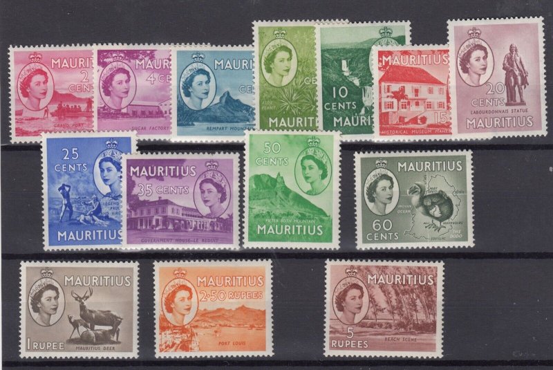 Mauritius QEII 1953/54 Set To 5 Rupees SG293/306 MH BP10330