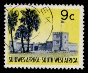 SOUTH WEST AFRICA QEII SG B213, 9c indigo & greenish yellow, FINE USED. Cat £13.