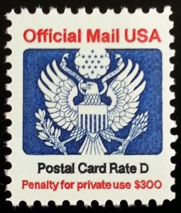 1985 14c Eagle Official Mail USA Red & Blue Scott O138 Mint F/VF NH