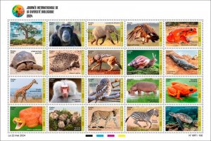 MALI 2024 20V 3000F - GIRAFFE OWL FROG MUSHROOM TURTLE MONKEY BAOBAB SNAIL - MNH-