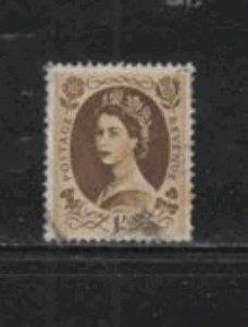 GREAT BRITAIN #367 1958 1sh QEII F-VF USED b