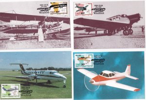 South West Africa SWA 1989 - Postcard 75th Ann Aviation FDC  # 614-617
