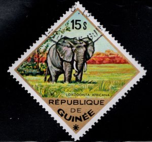 Guinea Scott 696 Elephant stamp favor canceled on various corners