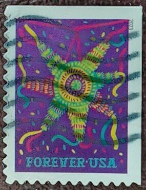 US Scott # 5813; used (66c) Pinatas from 2023; VF/XF centering; off paper