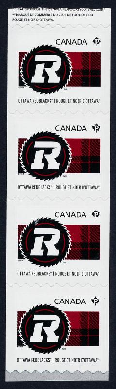 Canada 2754i End Strip MNH CFL Football, Ottawa Redblacks