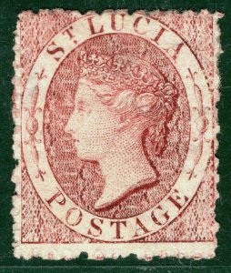 ST LUCIA QV Classic Stamp SG.5 (1d) Lake (1863) Mint MM Cat £95 RBLUE104