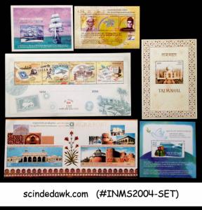 INDIA - 2004 COMPLETE SET OF 6 MINIATURE SHEETS - MNH