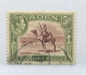 Aden KGVI 1944 5 rupees used