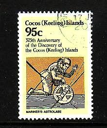 Cocos (Keeling) Is.-Sc#117-used 95c Astrolabe-Islands' Discovery-1984-