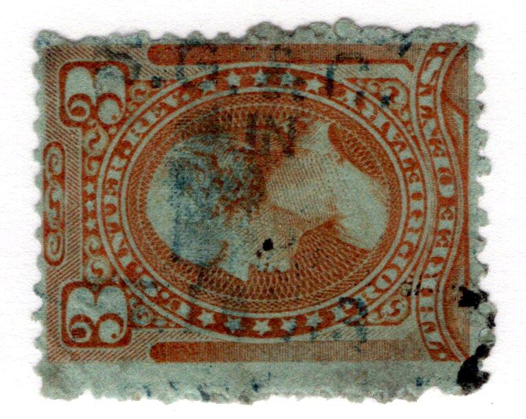 Scott RB13b, 3c orange, Proprietary, Wmk191R, Printed Handstamp S.G.&C