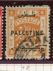 PALESTINE; 1922 Sept. Optd. P 14 issue fine used 5m. value