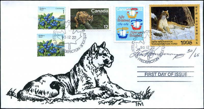 1995 New Brunswick Wildlife Cougar by T Mansanarez