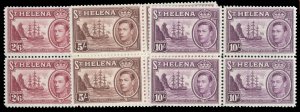 St. Helena #125-127 Cat$132+ (for hinged), 1938 George VI, 2sh6p, 5sh and 10s...