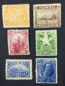 MOMEN: US STAMPS HAWAII #74-79 MINT OG H $57 LOT #44913