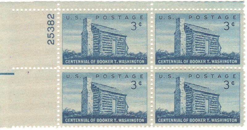 1074: Booker T. Washington - Plate Block - MNH - 25382-UL