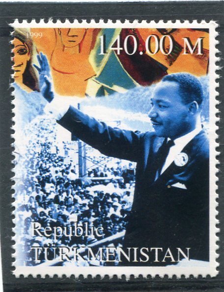 Turkmenistan 1999 MARTIN LUTHER KING Jr. 1 value Perforated Mint (NH)