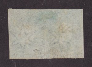Ceylon SG 2b, Sc 1 used 1857 1p blue QV imperf pair 