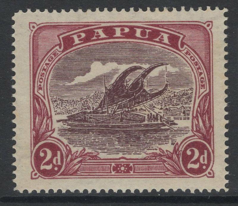 PAPUA SG96a 1931 2d DEEP BROWN-PURPLE & LAKE MTD MINT