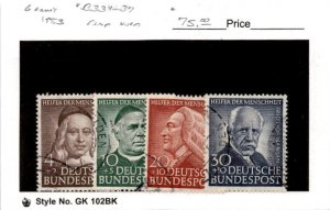 Germany, Postage Stamp, #B334-B337 Used, 1953 Francke (AD)