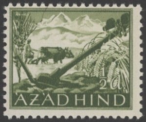 1943  Azad Hind (India) 1/2A Farm & Oxen, MH