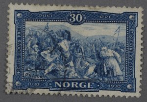 Norway #153 Used XF Bright Blue Clean Light Cancel  HRM